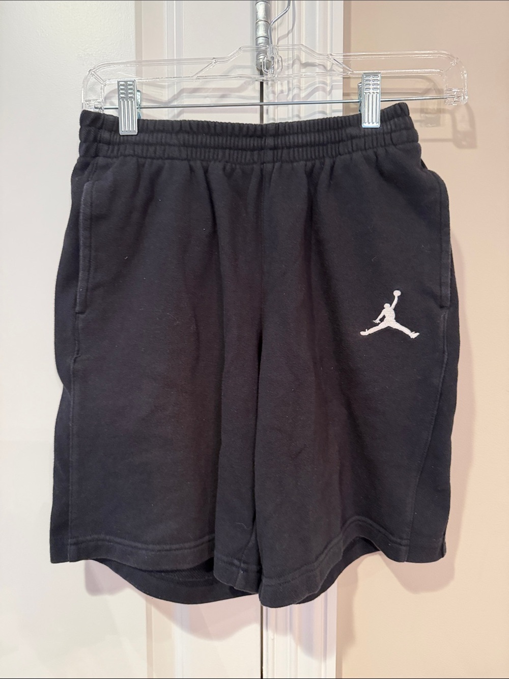 Jordan Black Fleece Shorts with White Jumpman